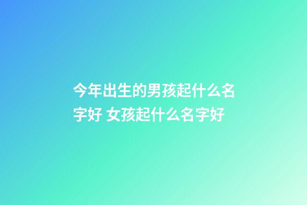 今年出生的男孩起什么名字好 女孩起什么名字好